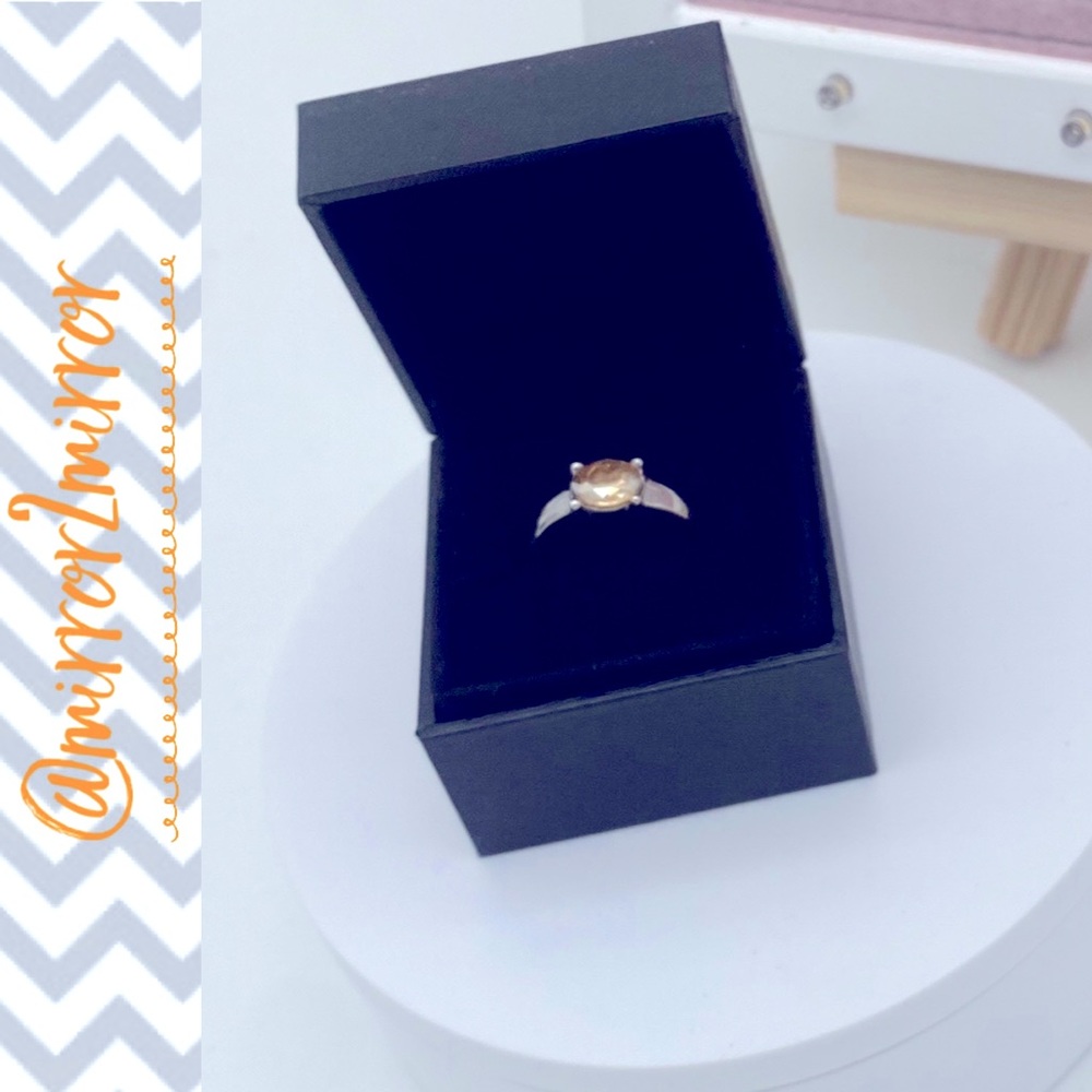 Silver ring with peach stone 7
